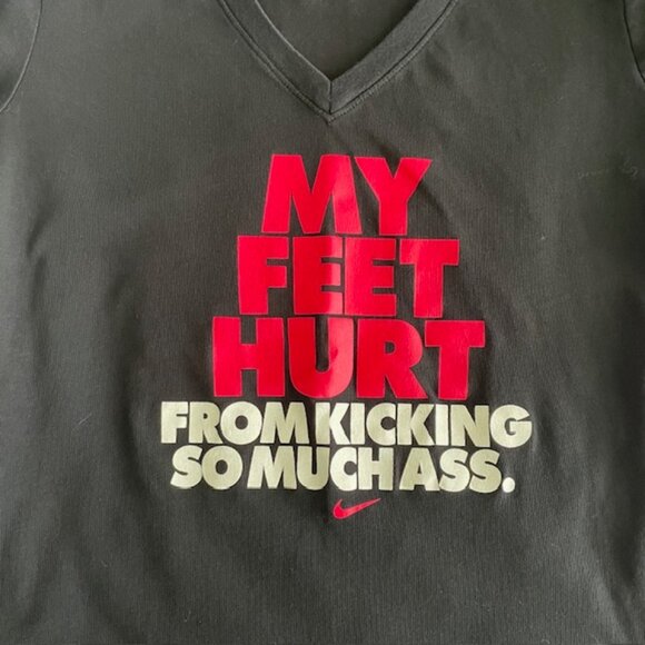 Nike Dri Fit Womens Small Slim Fit Graphic Athletic Tee - Picture 3 of 7